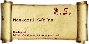 Moskoczi Sára névjegykártya