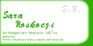 sara moskoczi business card
